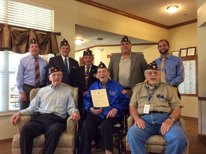 Longtime Denton resident receives honor for 70 years in American Legion